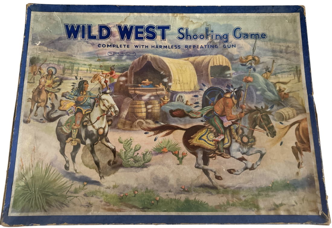 Vintage 1940/50'S Chad Valley Wild West Shooting Game - Complete & Working - In The Original Box
