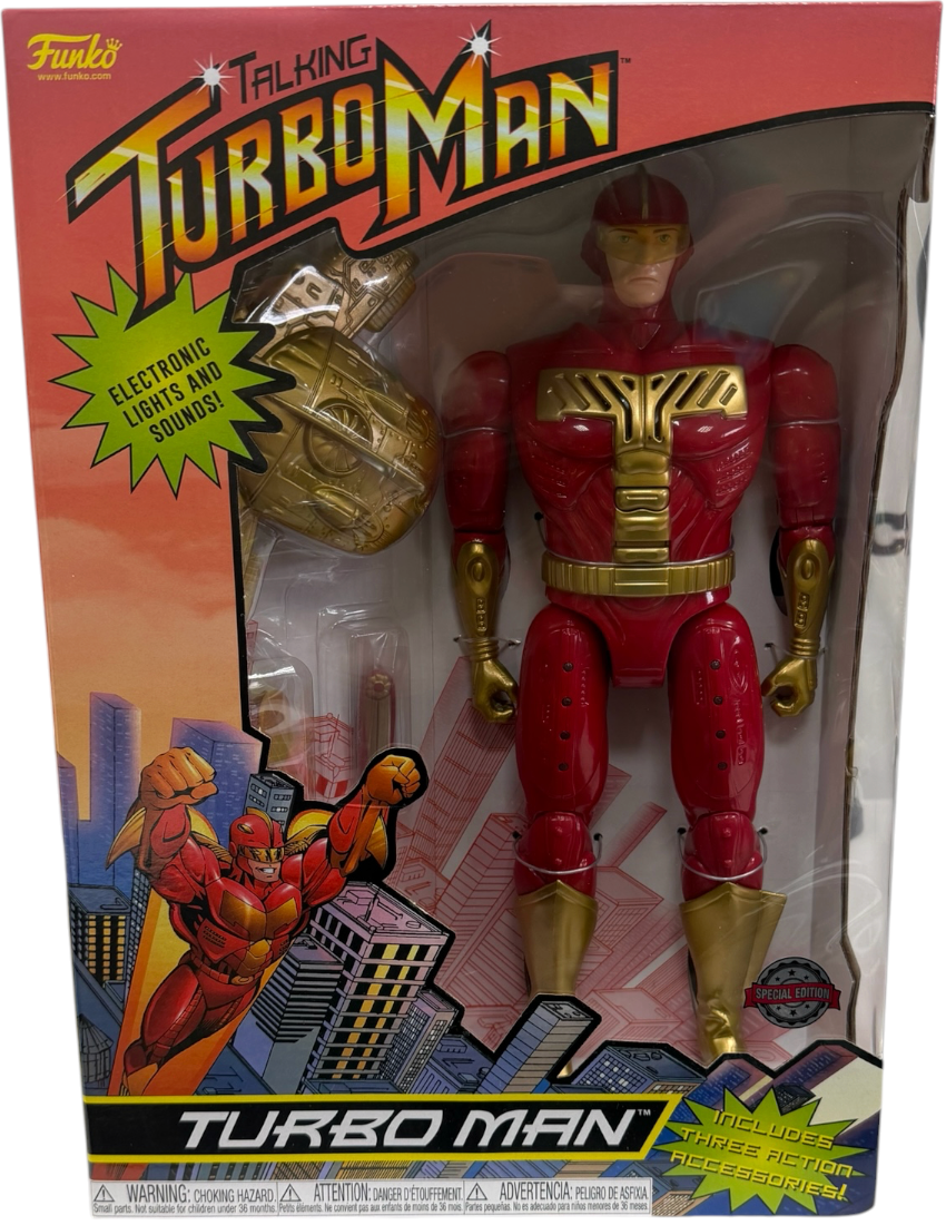 Funko 2021 Deluxe Special Edition 13.5" Talking Turbo Man Action Figure Jingle All The Way - Brand New Factory Sealed Ex Shop Stock
