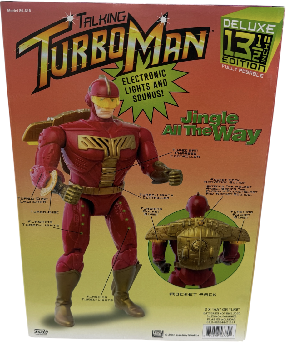 Funko 2021 Deluxe Special Edition 13.5" Talking Turbo Man Action Figure Jingle All The Way - Brand New Factory Sealed Ex Shop Stock