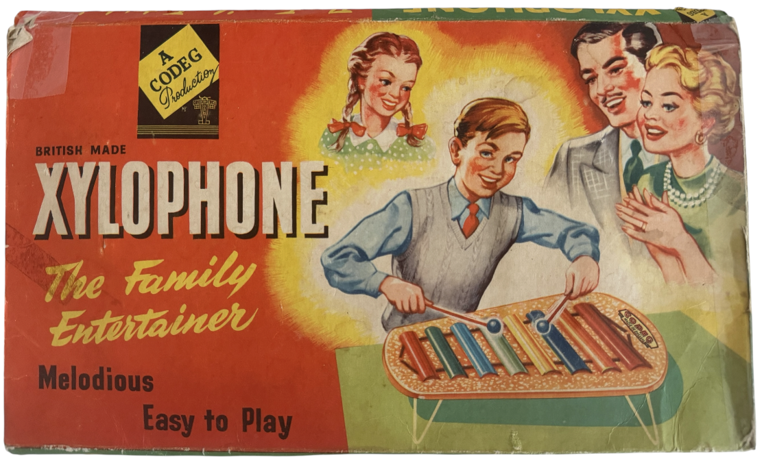 Vintage 1950's A Codeg Production Melodious Easy To Play Toy Xylophone Music Instrument Very Good Condition And Boxed