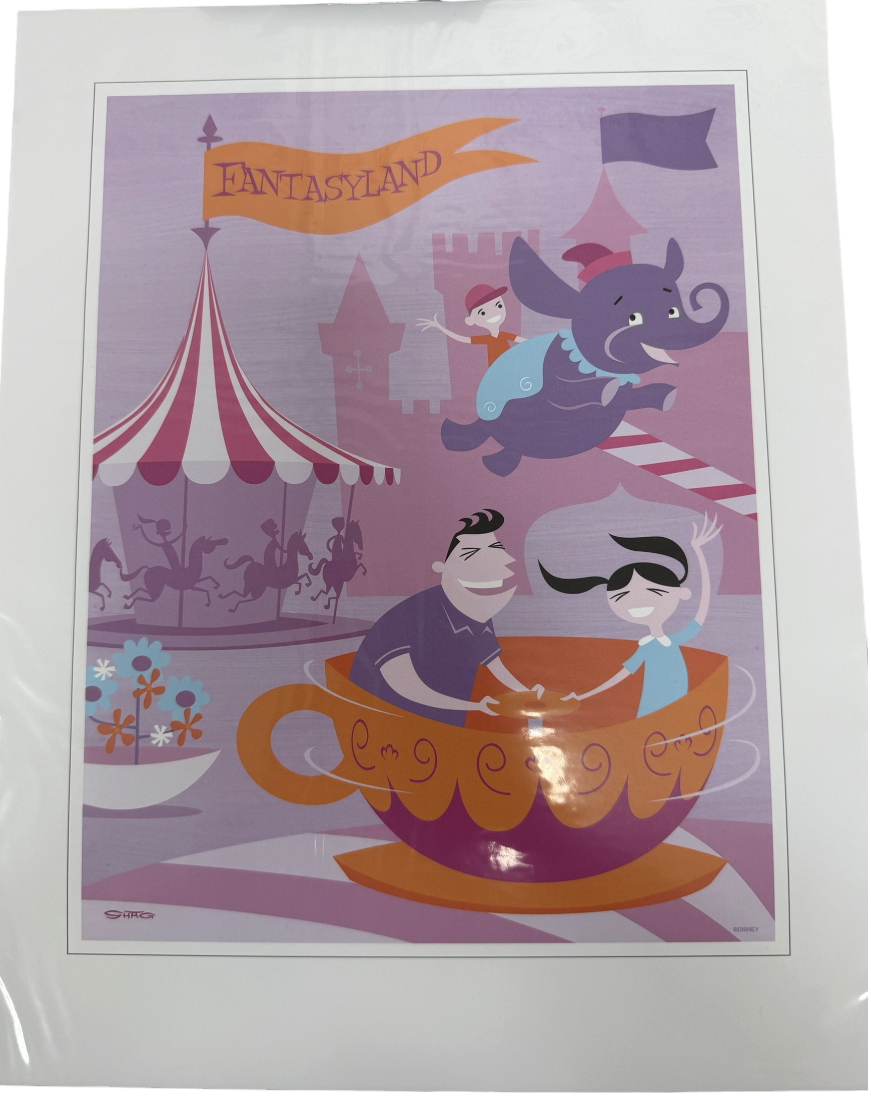 SHAG Disney Fantasyland 11x14 Matted Deluxe Print 50th Anniversary - Mint Condition And In The Original Envelope