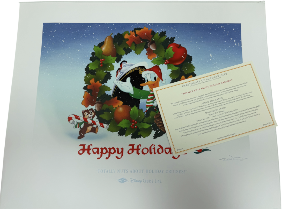 Disney Cruise Line Lithograph COMPLETE SET Don Ducky Williams - Mint Condition COMPLETE With COA And In The Original Envelope