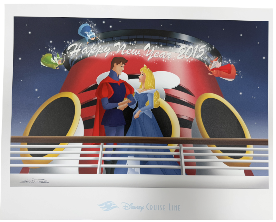 Disney Cruise Line 2015 New Year Lithograph Don Ducky Williams - Mint Condition COMPLETE With COA And In The Original Envelope