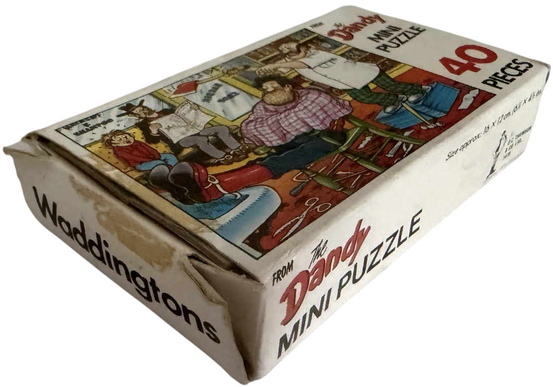 Vintage Waddingtons 1979 The Dandy 40 Piece Mini Jigsaw Puzzle Desperate Dan's Haircut 100% Complete In The Original Box