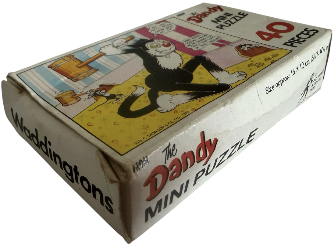 Vintage Waddingtons 1979 The Dandy 40 Piece Mini Jigsaw Puzzle Korky The Mouse Trapper 100% Complete In The Original Box