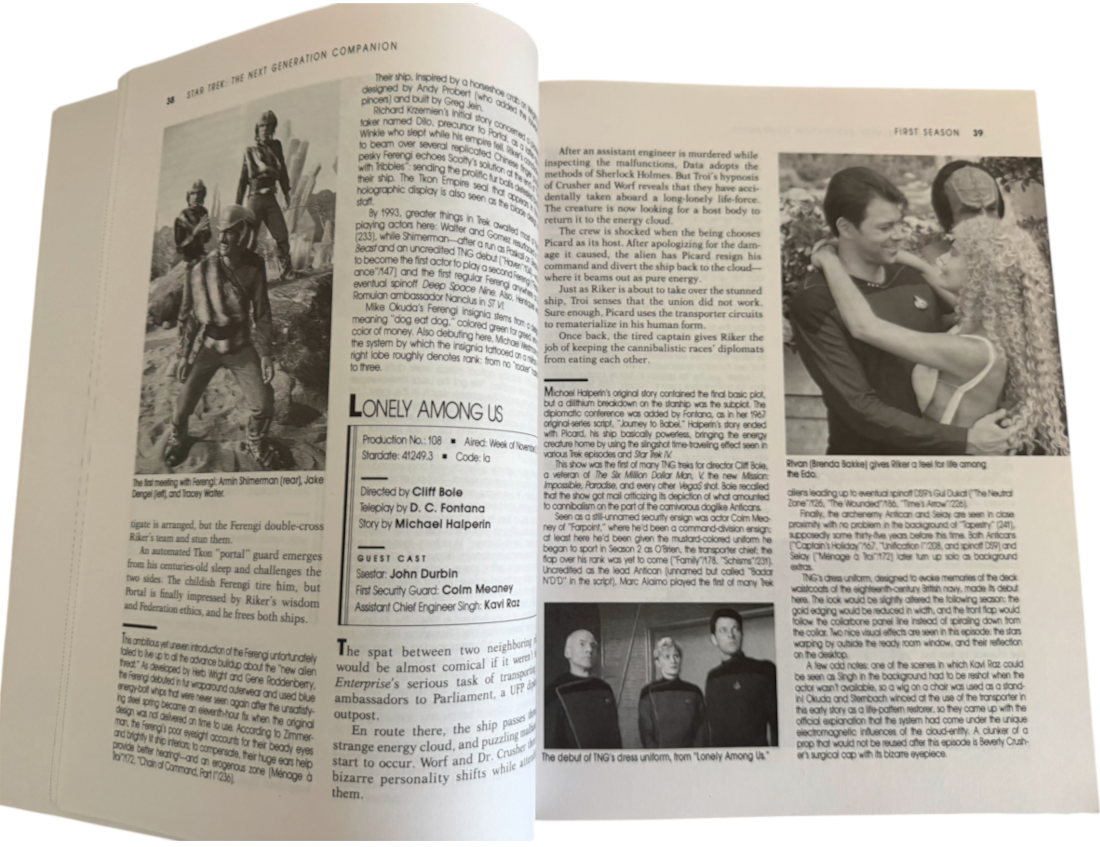 Vintage 1995 Pocket Books Star Trek The Next Generation Companion - Larry Nemecek Revised Ed Unsold - Near Mint Unsold Ex-Shop Stock