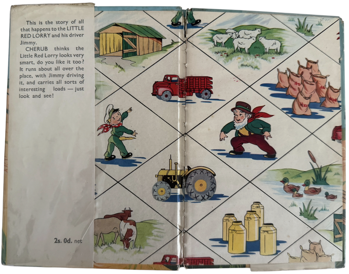 Vintage 1953 The Little Red Lorry - A Cherub Story&nbsp; Book With Dust Cover - Fantastic Condition Very Rare Hardback Book