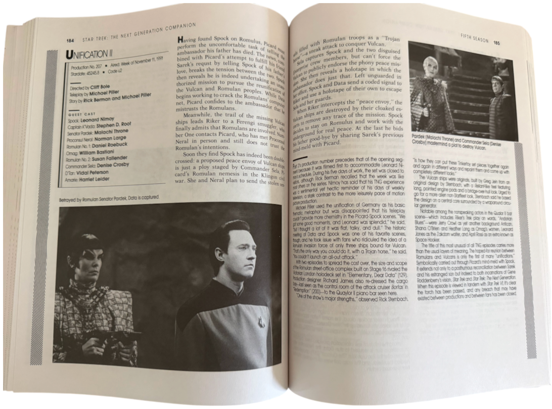 Vintage 1995 Pocket Books Star Trek The Next Generation Companion - Larry Nemecek Revised Ed Unsold - Near Mint Unsold Ex-Shop Stock