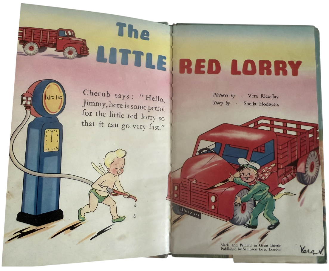 Vintage 1953 The Little Red Lorry - A Cherub Story&nbsp; Book With Dust Cover - Fantastic Condition Very Rare Hardback Book