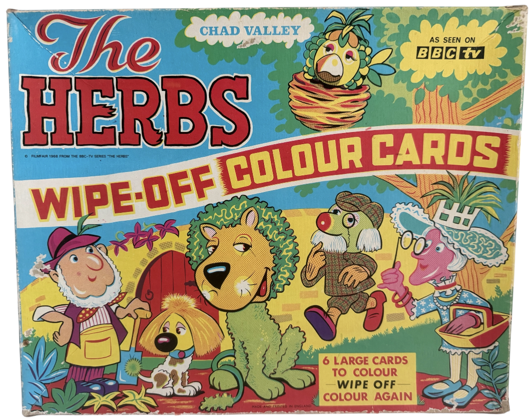Vintage 1968 Chad Valley - The Herbs Wipe Off Colour Cards Based On The Popular TV Series - Fantastic Condition Complete In The Original Box