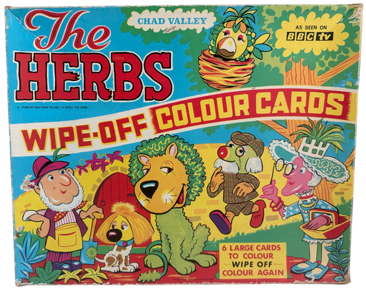 Vintage 1968 Chad Valley - The Herbs Wipe Off Colour Cards Based On The Popular TV Series - Fantastic Condition Complete In The Original Box