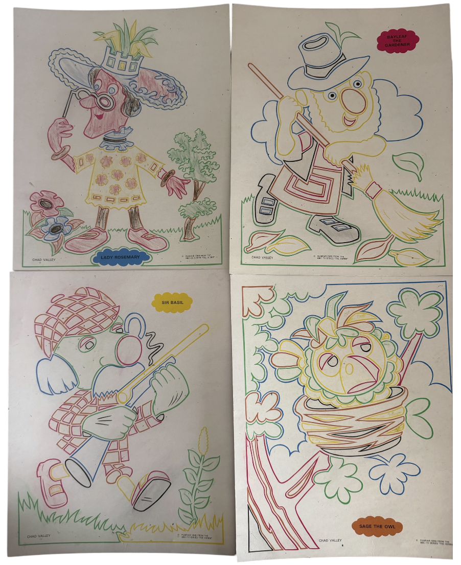 Vintage 1968 Chad Valley - The Herbs Wipe Off Colour Cards Based On The Popular TV Series - Fantastic Condition Complete In The Original Box
