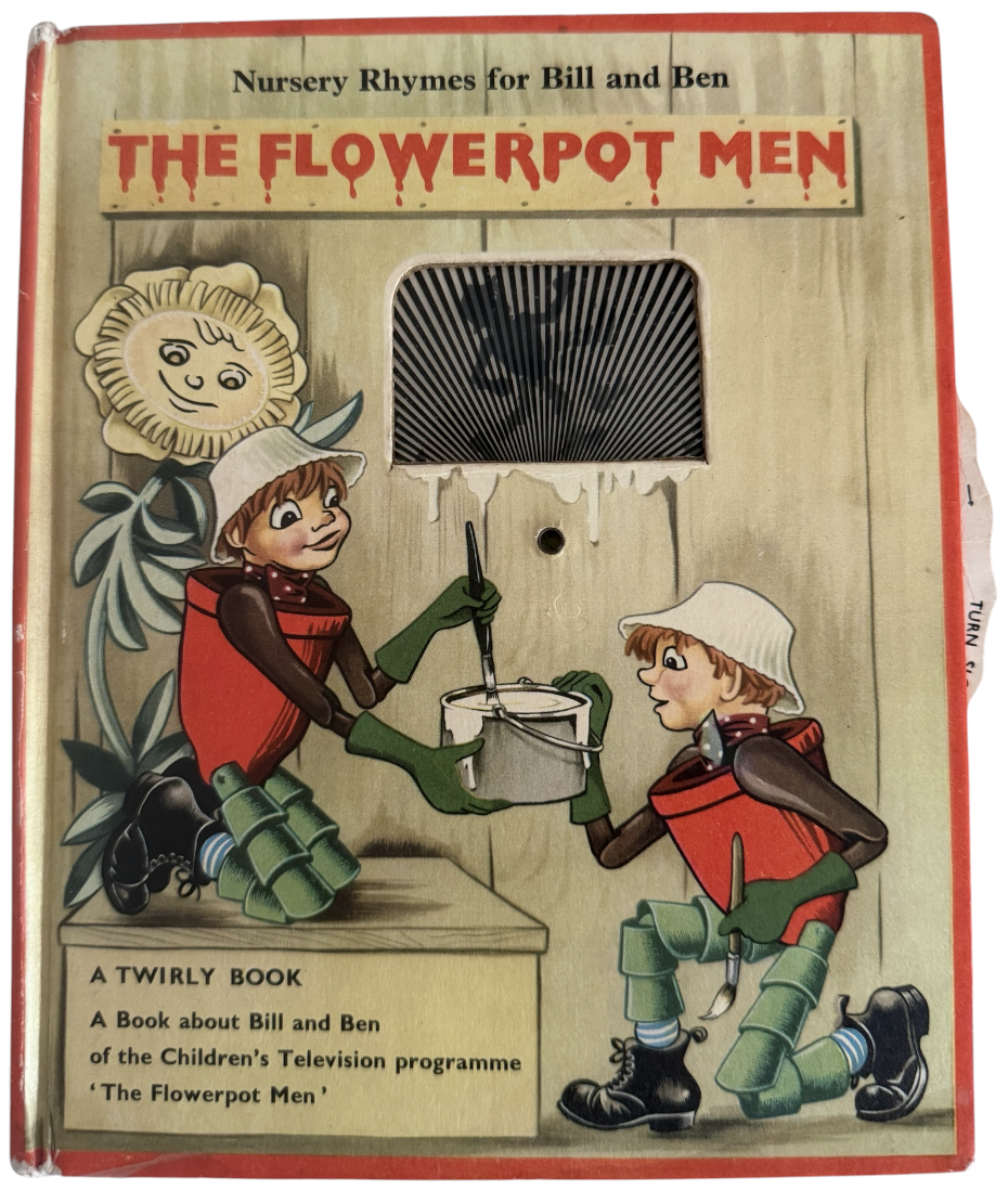 Vintage 1953 Nursey Rhymes For Bill And Ben The Flowerpot Men A Twirly Book - Very Good Condition