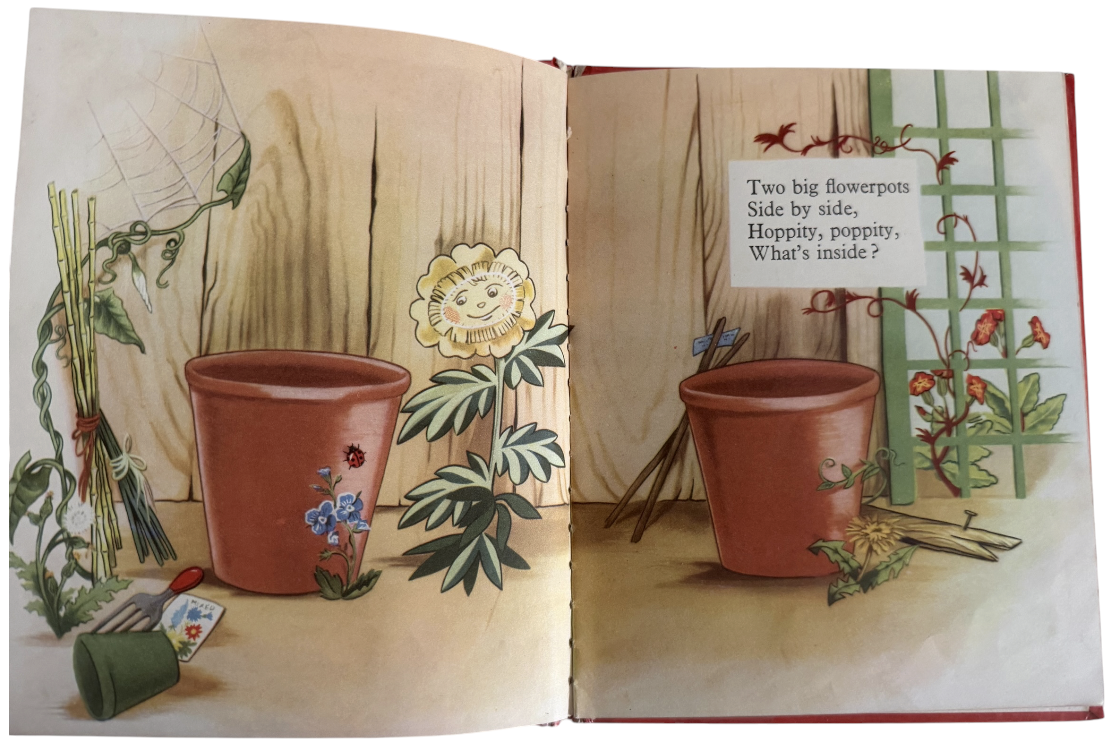 Vintage 1953 Nursey Rhymes For Bill And Ben The Flowerpot Men A Twirly Book - Very Good Condition