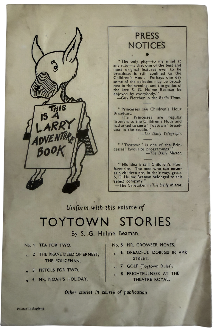 Vintage 1940's The Adventures Of Larry The Lamb Toy Town Series No. 6 Comic - Very Good Condition