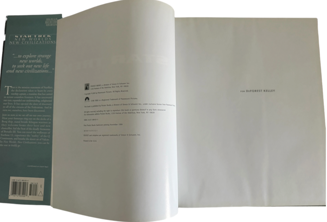 Vintage 1999 Pocket Books Star Trek New Worlds New Civilizations Hardcover 1999 Art Book - With Dust Jacket Near Mint - Ex Shop Stock