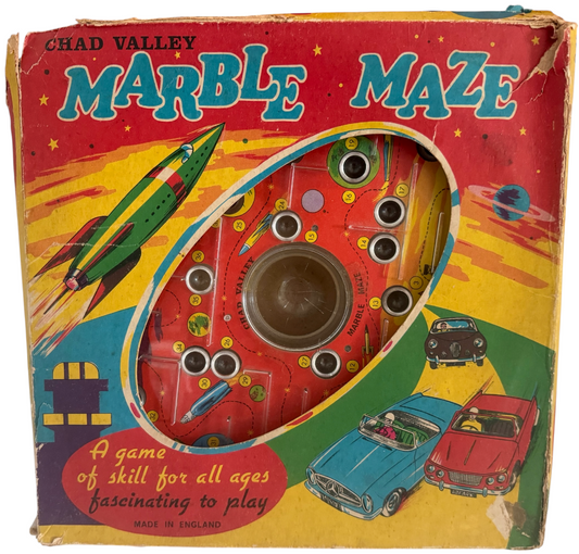 Vintage 1960's Chad Valley Space Race Marble Maze Game - Complete In The Original Box
