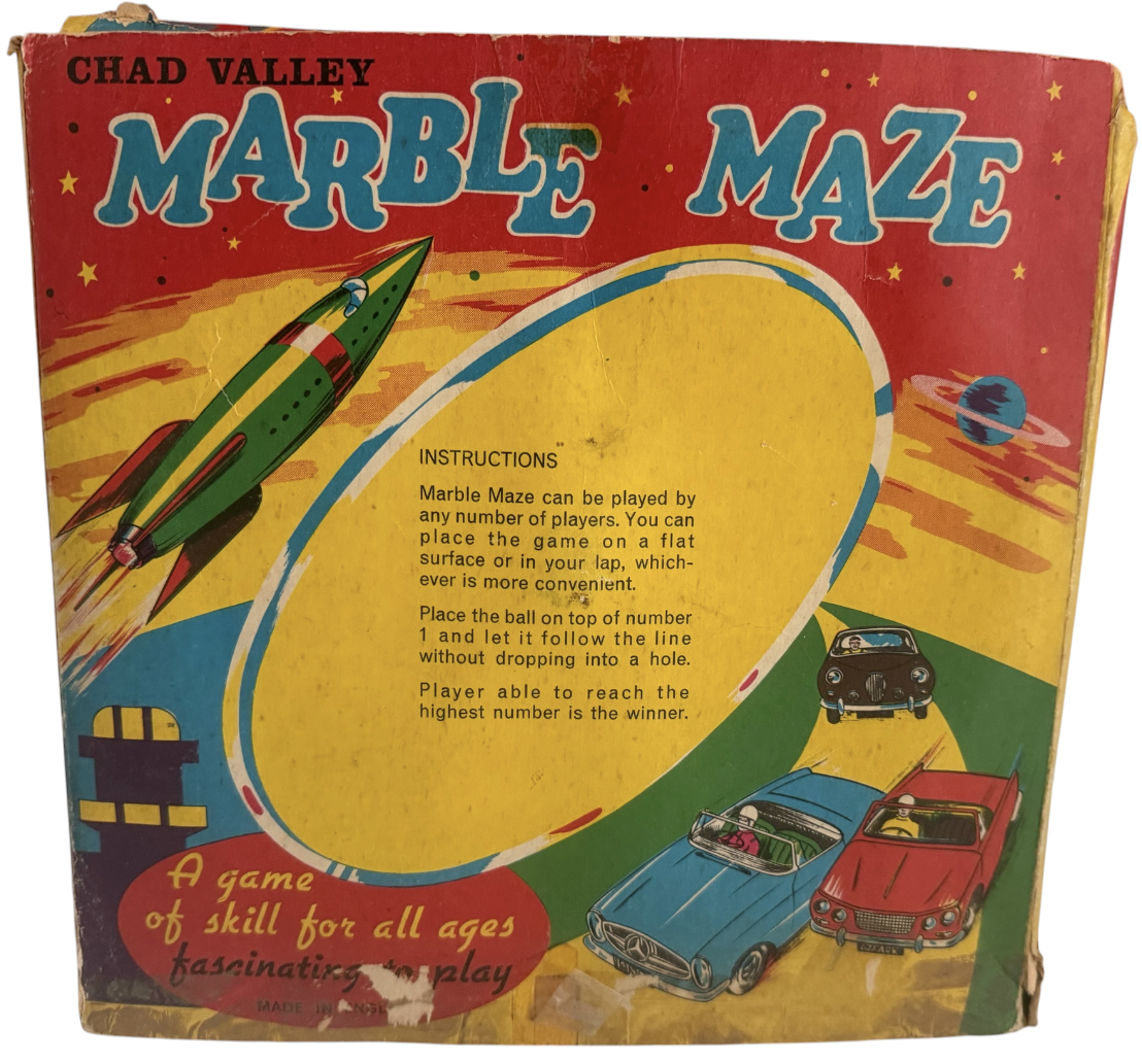 Vintage 1960's Chad Valley Space Race Marble Maze Game - Complete In The Original Box