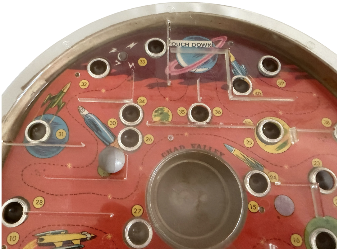 Vintage 1960's Chad Valley Space Race Marble Maze Game - Complete In The Original Box