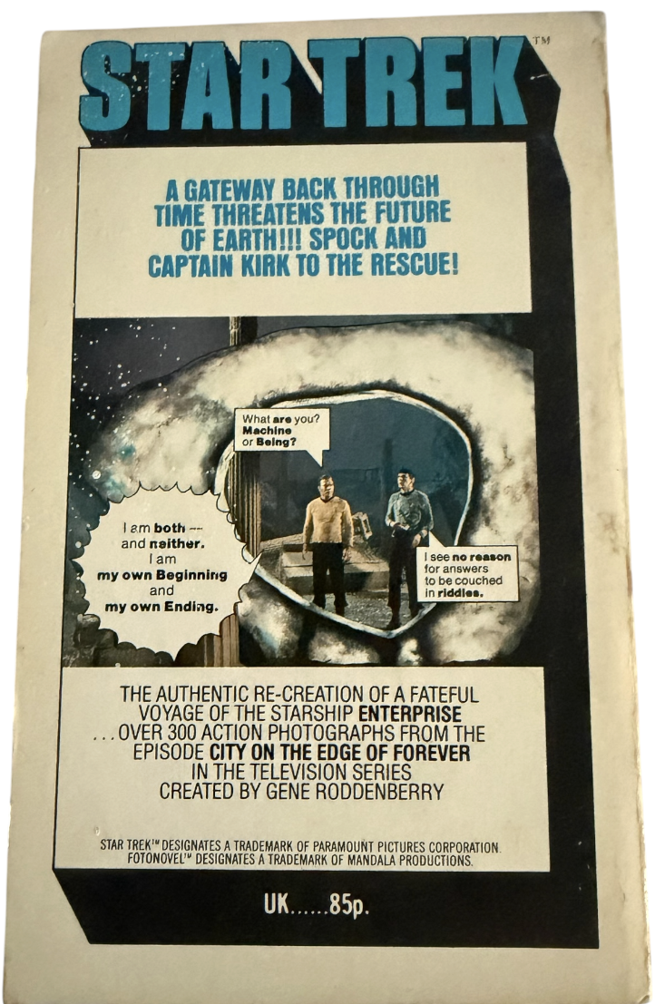 Vintage 1977 Star Trek Fotonovel No. 1 City On The Edge Of Forever Paperback Book - Very Good Condition