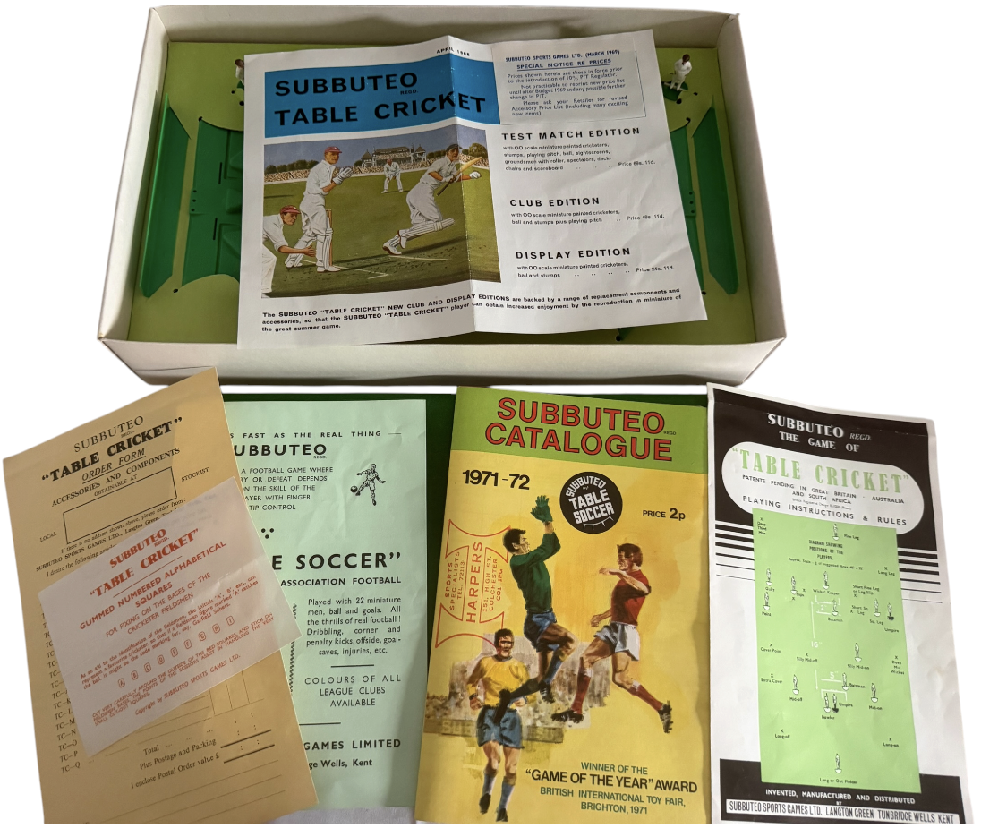 Vintage 1968 Subbuteo Display Edition - Table Cricket Game - Complete Plus Extras - Screens &amp; Scoreboard - In The Original Box