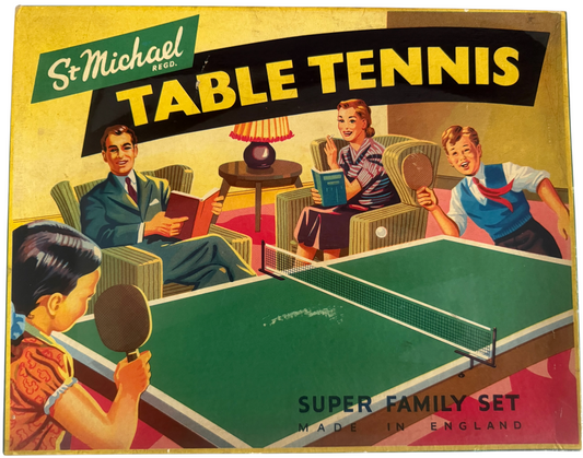 Vintage 1950's St Michael (M&S) Table Tennis Super Family Game Set - Very Good Condition - In The Original Box