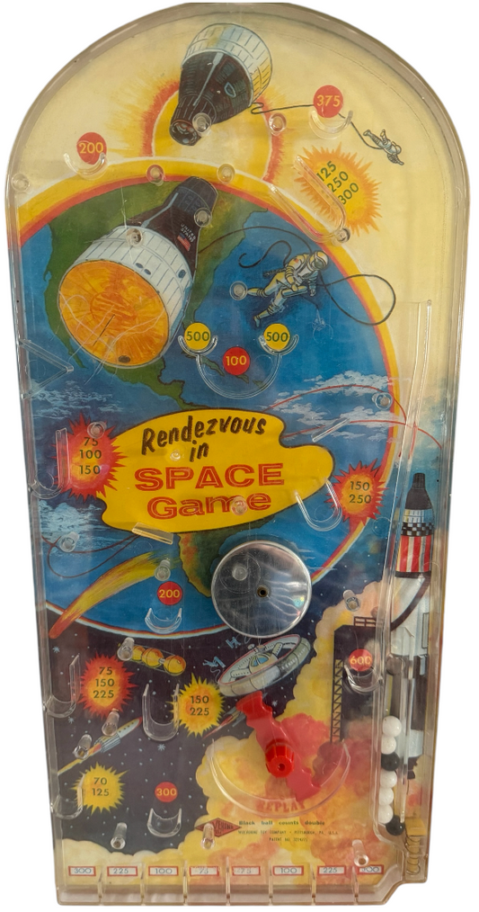 Vintage Wolverine Toy Co. 1960's Rendezvous In Space Bagatelle Pin Ball Game - Fantastic Condition In Full Working Order