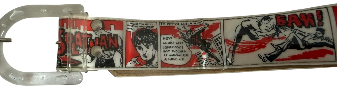 Vintage 1970'S Comic Strip Style Belt Starring Splatman - Fantastic Condition Ultra Rare Item