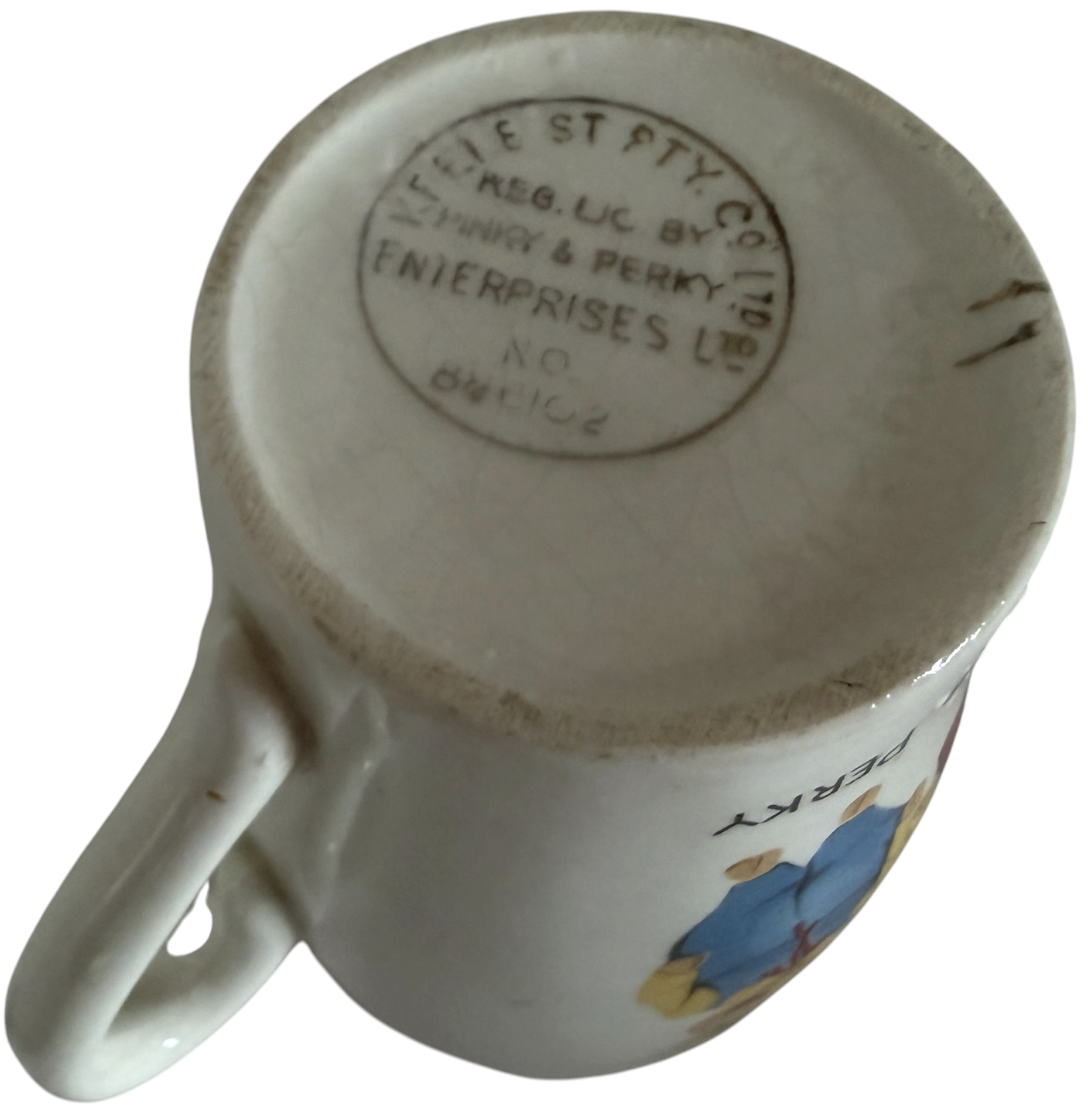 Vintage Keele St Pottery1962 Pinky And Perky Small Mug - Very Good Condition Rare Item