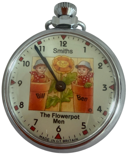 Vintage Smiths Bill And Ben The Flowerpot Men Novelty Pocket Watch - In Working Condition - Ultra Rare