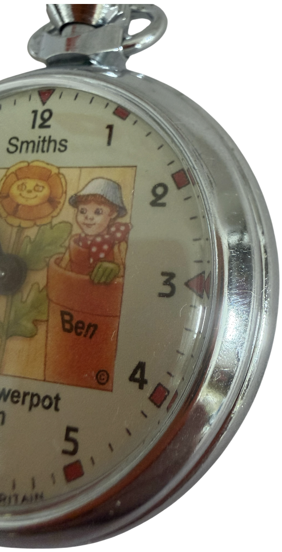 Vintage Smiths Bill And Ben The Flowerpot Men Novelty Pocket Watch - In Working Condition - Ultra Rare
