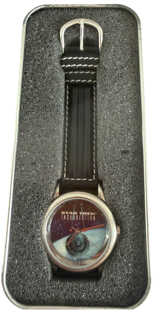 Vintage Wesco 1999 Star Trek Insurrection USS Enterprise NCC-1701E Star Ship Analogue Wrist Watch In Collectors Tin -Ex Shop Stock