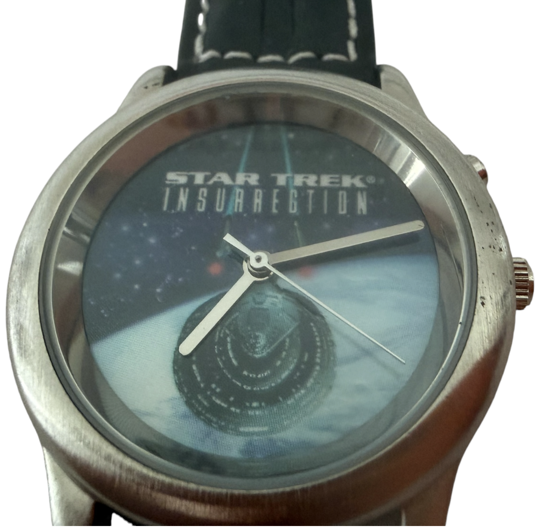 Vintage Wesco 1999 Star Trek Insurrection USS Enterprise NCC-1701E Star Ship Analogue Wrist Watch In Collectors Tin -Ex Shop Stock