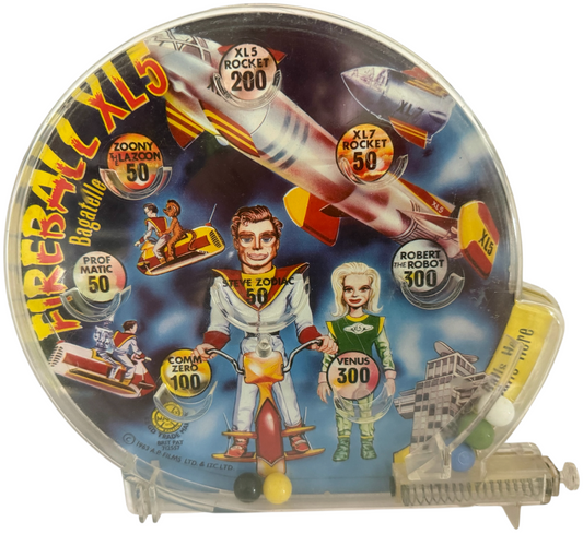 Vintage Louis Marx 1963 Gerry Andersons Fireball XL5 Bagatelle Pin Ball Game - Very Good Condition In Working Condition