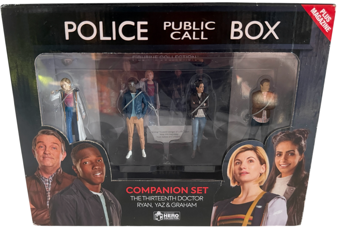 Eaglemoss Hero Collector 2022 Dr Who Figurine Companion Set - The Thirteenth Doctor, Ryan, Yaz &amp; Graham - Brand New Factory Sealed Ex Shop Stock