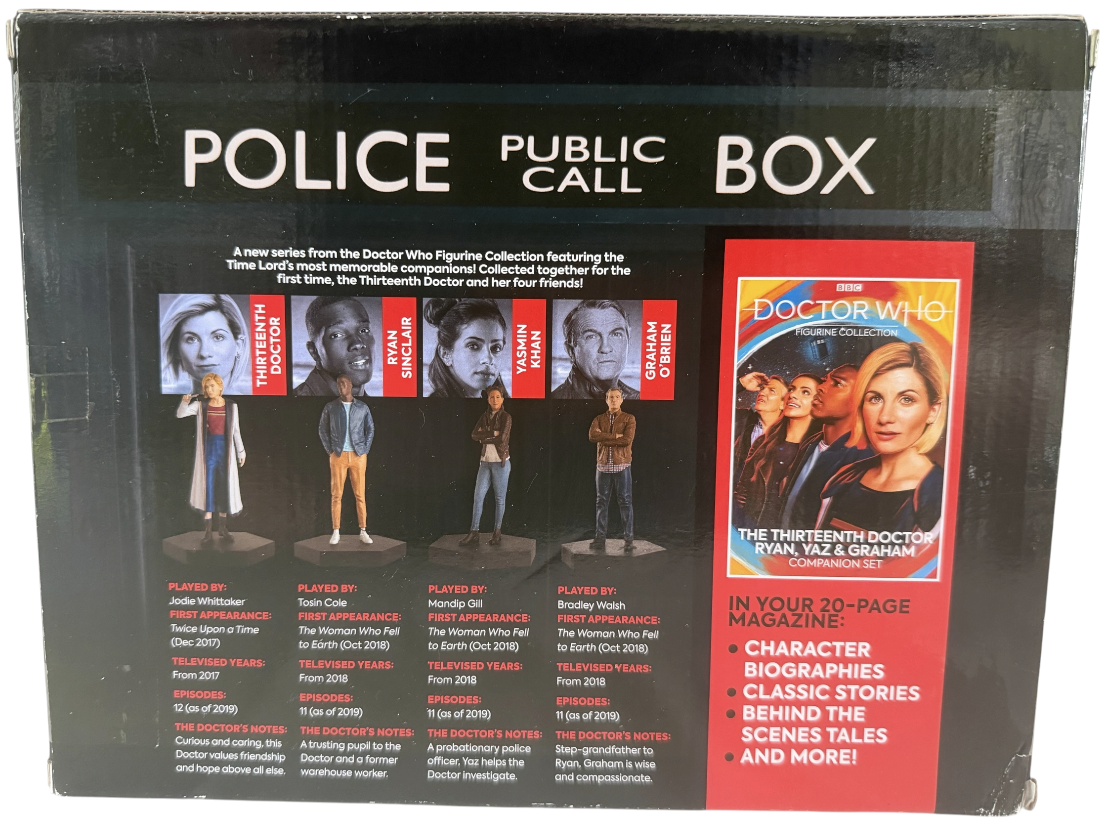 Eaglemoss Hero Collector 2022 Dr Who Figurine Companion Set - The Thirteenth Doctor, Ryan, Yaz &amp; Graham - Brand New Factory Sealed Ex Shop Stock