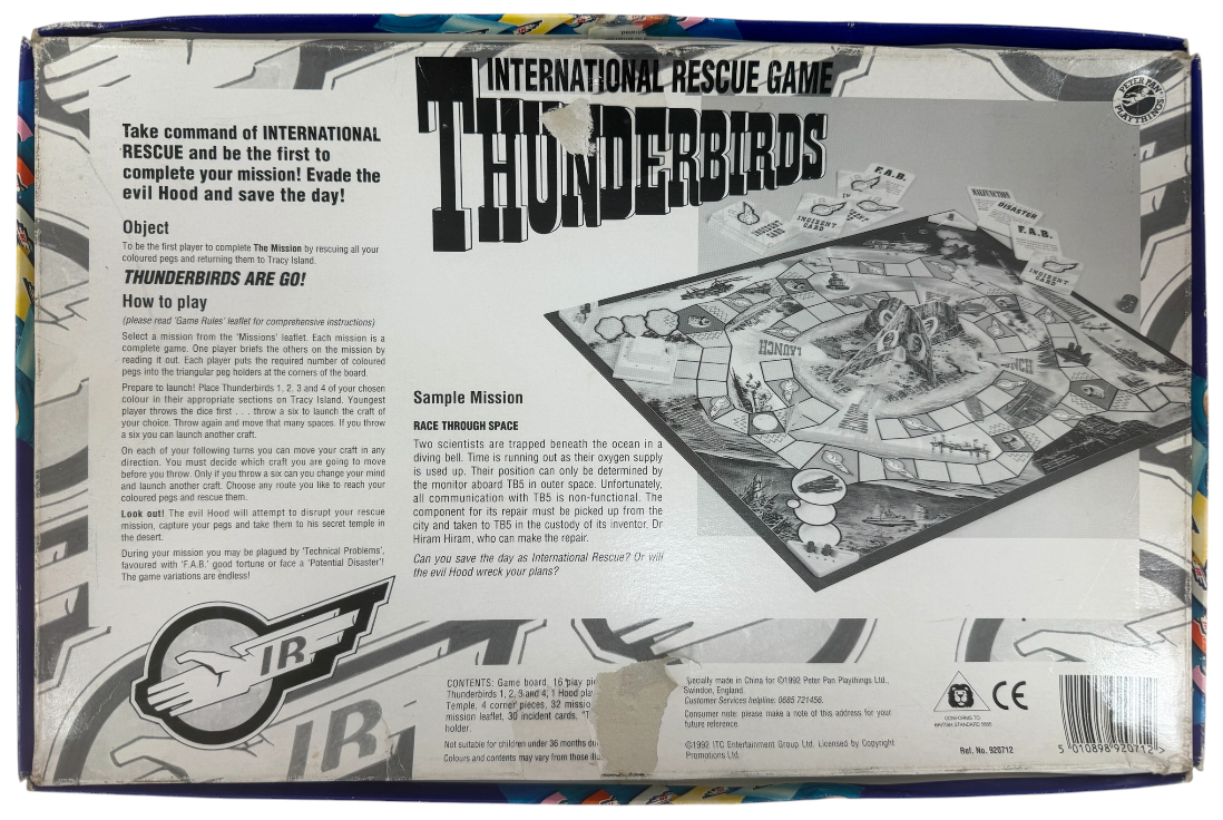 Vintage 1992 Gerry Andersons Thunderbirds International Rescue Board Game - Former Shop Counter Display Item