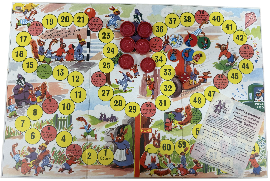 Vintage 1962 Rare Spears Games The Tufty Road Safety Board Game - Original Release Fantastic Condition 100% Complete & Boxed