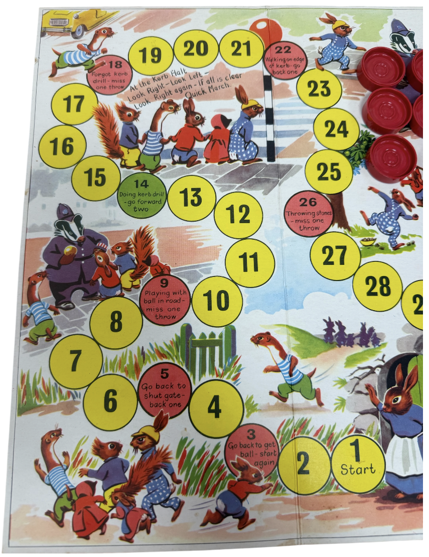 Vintage 1962 Rare Spears Games The Tufty Road Safety Board Game - Original Release Fantastic Condition 100% Complete & Boxed