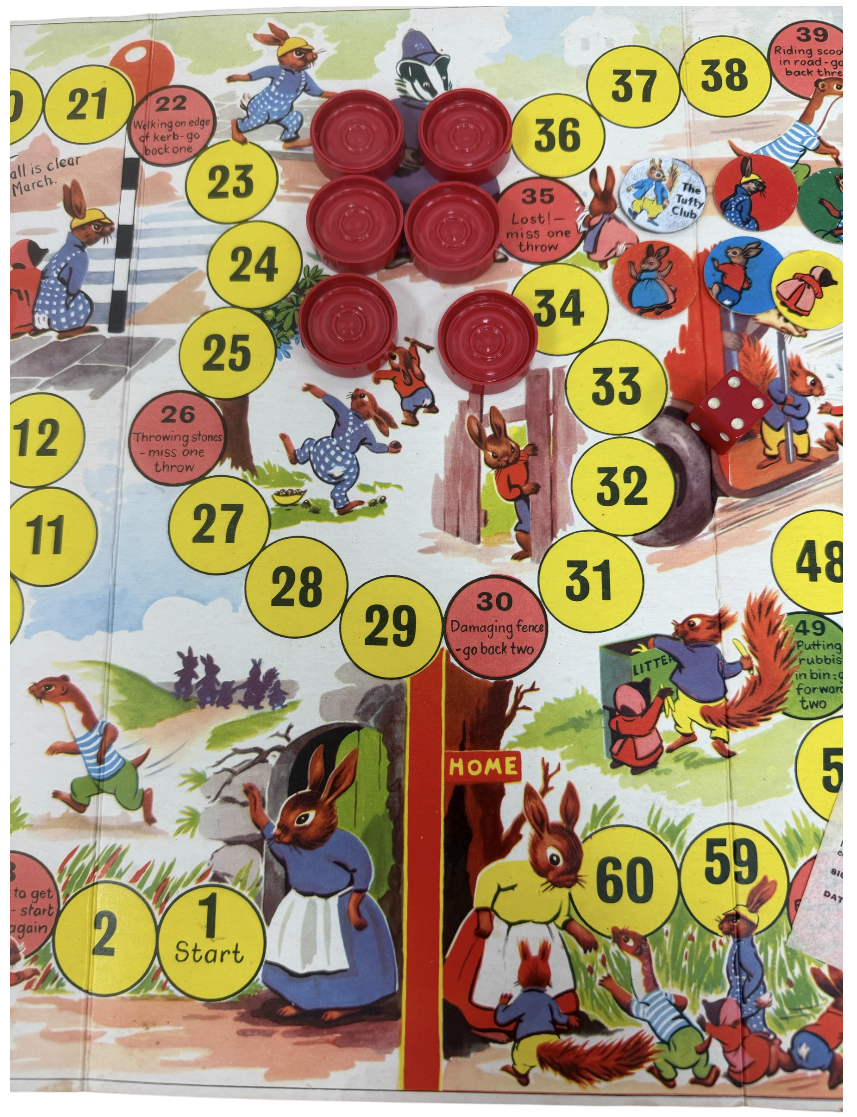Vintage 1962 Rare Spears Games The Tufty Road Safety Board Game - Original Release Fantastic Condition 100% Complete & Boxed