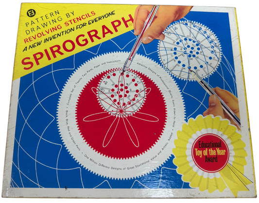 Vintage 1966 Denys Fishers Original Spirograph Activity Set - Pattern Drawing By Revolving Stencils - Fantastic Condition Complete & Boxed