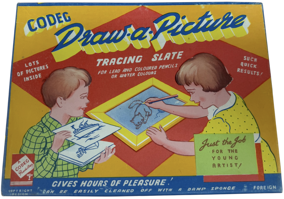 Vintage 1950's Codeg Draw A Picture Tracing Slate - Complete With 13 Pictures to Copy -&nbsp; Very Good Condition Complete And Boxed