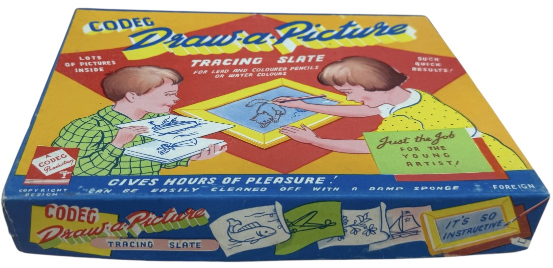 Vintage 1950's Codeg Draw A Picture Tracing Slate - Complete With 13 Pictures to Copy -&nbsp; Very Good Condition Complete And Boxed