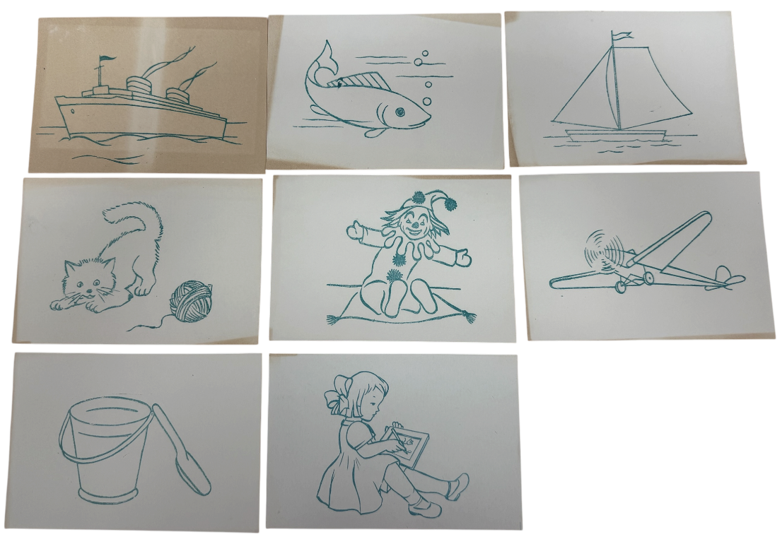 Vintage 1950's Codeg Draw A Picture Tracing Slate - Complete With 13 Pictures to Copy -&nbsp; Very Good Condition Complete And Boxed