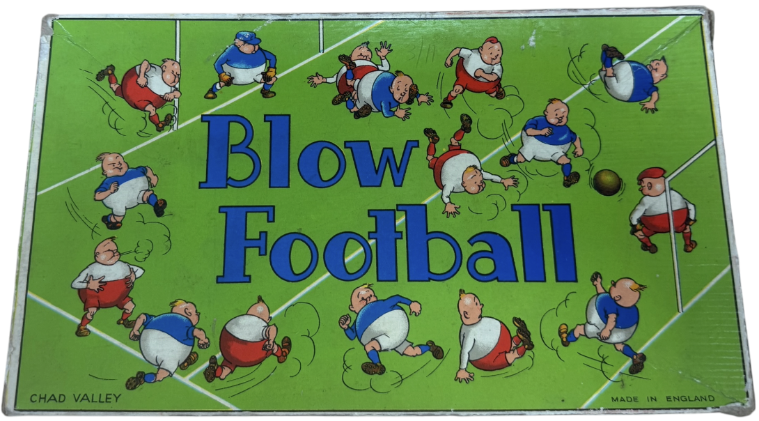 Vintage 1930's Chad Valley - Blow Football - Table Soccer Game - Complete In The Original Box With Extras