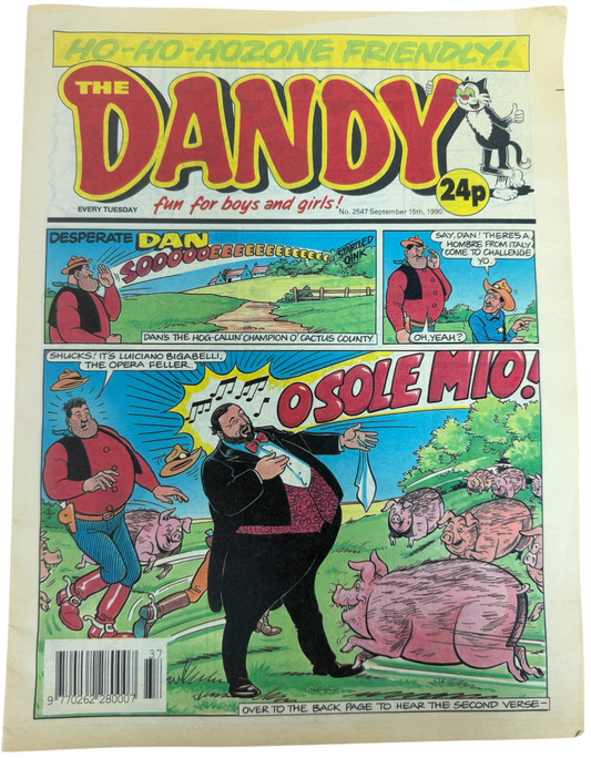 Vintage 1990 The Dandy Weekly Boys And Girls Comic Issue No. 2547 September 15th 1990 By D C Thompson &amp; Co (5.5 Grade