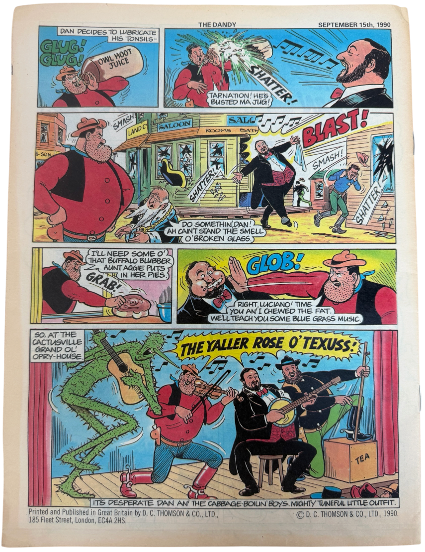 Vintage 1990 The Dandy Weekly Boys And Girls Comic Issue No. 2547 September 15th 1990 By D C Thompson &amp; Co (5.5 Grade