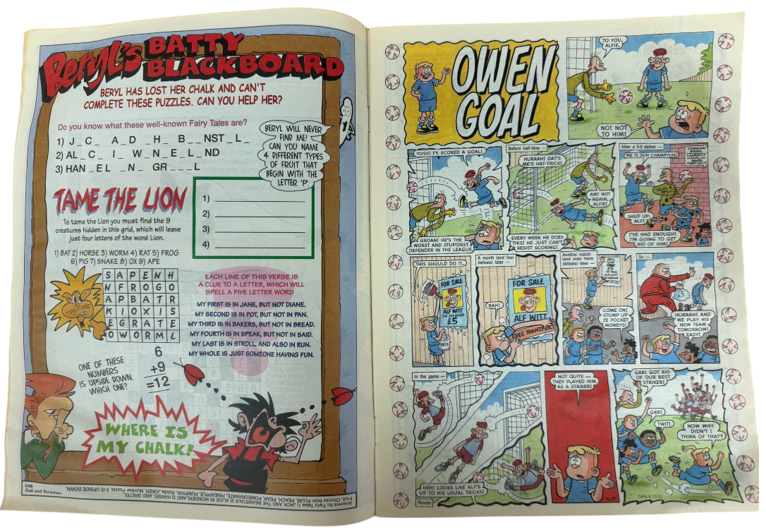 Vintage 2001 The Dandy Weekly Boys And Girls Comic Issue No.3133 December 8th 2001 By D C Thompson & Co (6.0 Grade)