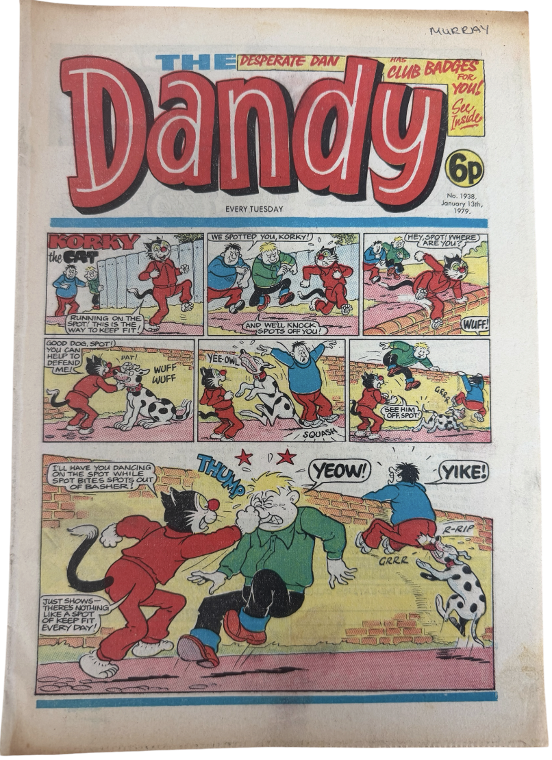Vintage 1979 The Dandy Weekly Boys And Girls Comic Issue No. 1938 January 13th 1979 By D C Thompson & Co (3.5 Grade)