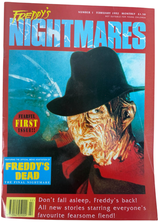 Vintage 1992 Trident Comics- Freddy's Nightmares Comic Issue No.1 February 1992 - Ex Shop Stock (Grade 7.5